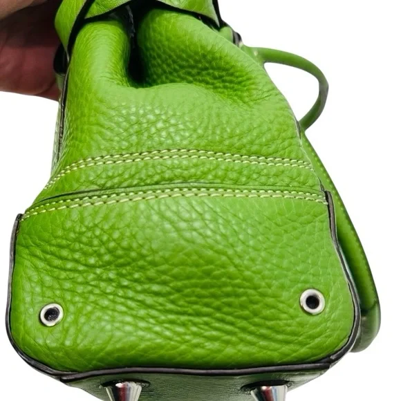 Coach Hamptons Green Pebbled Leather Braided Belt Satchel Handbag Y2K $398 - Picture 8 of 13